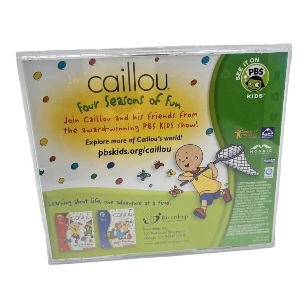 Caillou Four Seasons of Fun (CD ROM, 2002) Game PBS Kids Windows Macintosh WORKS